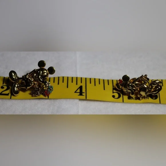 Napier Disney Pin Set Mickey Minnie Mouse Gold Tone Lapel Signed Vintage - Picture 9 of 9
